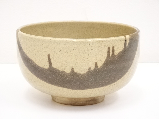 骨董品 茶碗　茶道具 XG308陶芸家・水野鉐一・瀬戸焼・題「音」茶碗・友箱・茶道具